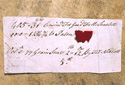 Cochineal-dyed wool sample and document Cochineal-dyed wool sample and document