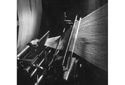 Photograph, warping the loom Photograph, warping the loom