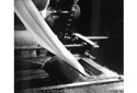Photograph, carding the wool Photograph, carding the wool